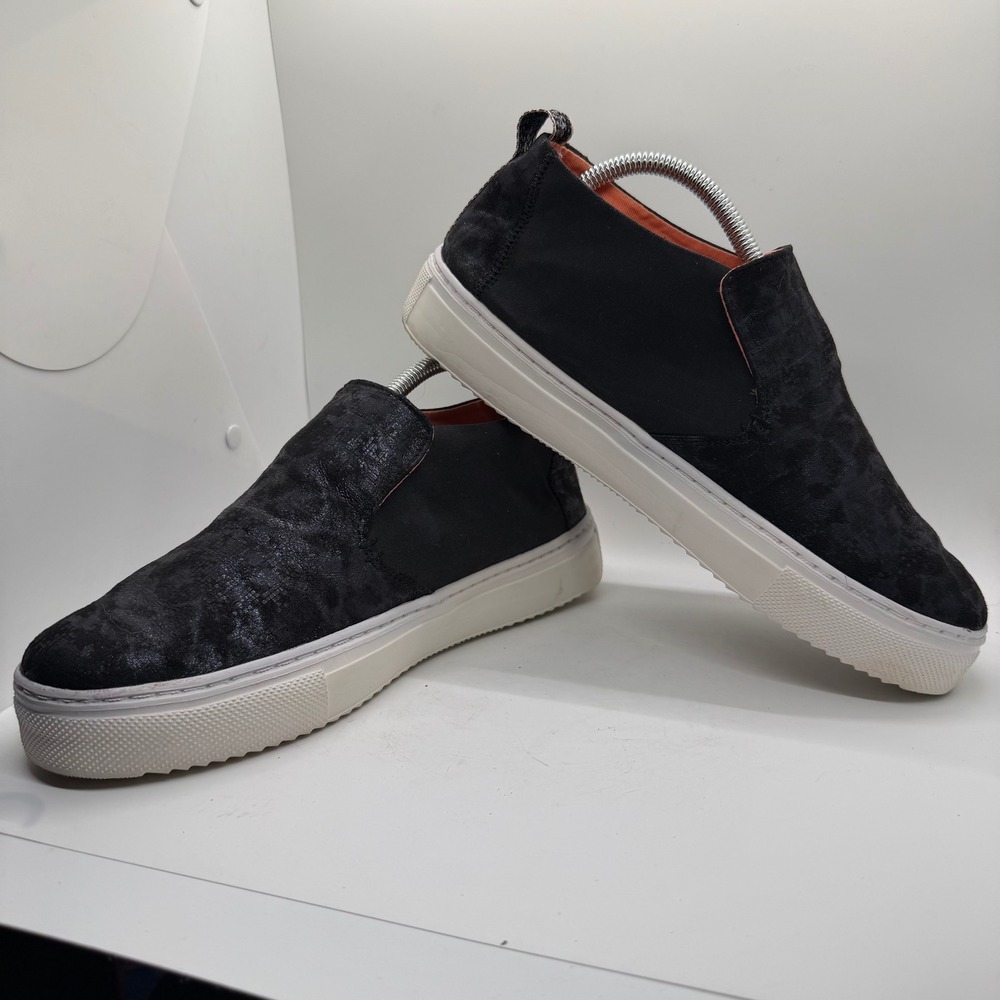 Hey Dude Peyton Croco Black Slip On Platform Sneakers Womens 10 121794500